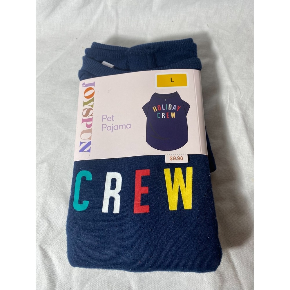 NWT Holiday Time HOLIDAY CREW Pet Pajama Blue Size Large